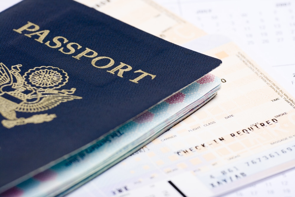 Passport and airline tickets